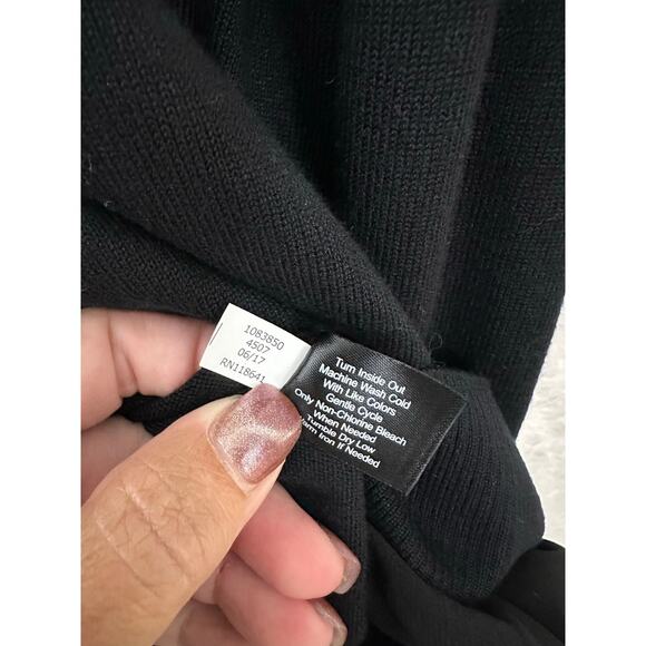 NWT Lane Bryant Black Knit Sweater Top 26/28 3X Mesh Trim - Picture 8 of 8